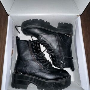 Guess Black Lace Up Boots